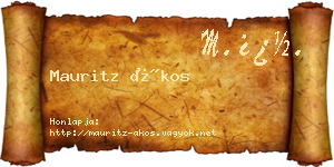 Mauritz Ákos névjegykártya