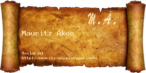Mauritz Ákos névjegykártya